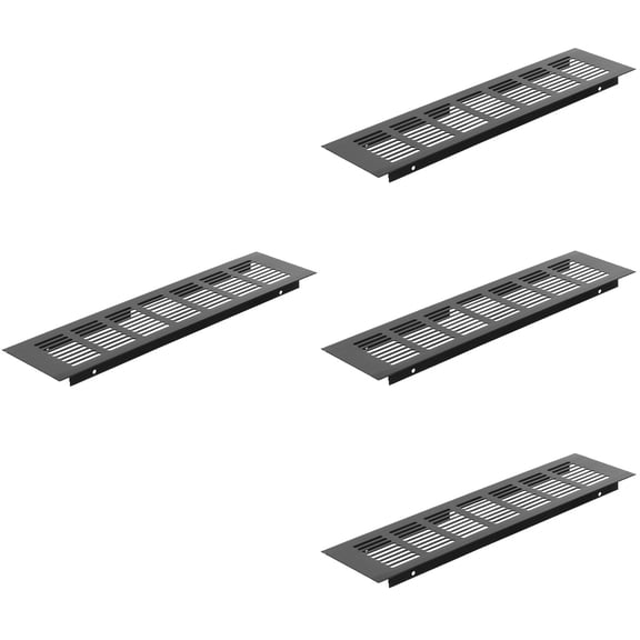 4 Pcs Air Vent Rectangle Cabinet Aria Valve Floor Covers Black