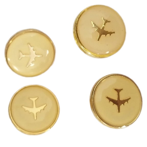 4 Pcs Airport Uniform Buttons Craft Buttons Alloy Dress Buttons Jackets Pants Buttons for Airline Employees