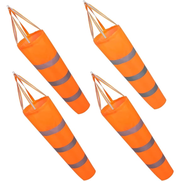 4 Pcs Airport Windsocks Measurement Sock Bag with Reflective Belt Oxford Fabric Ripstop Wind Sock Wind Direction Indicator Windsocks Outdoor Aviation Flag for Airport Farm(31.5 Inch)