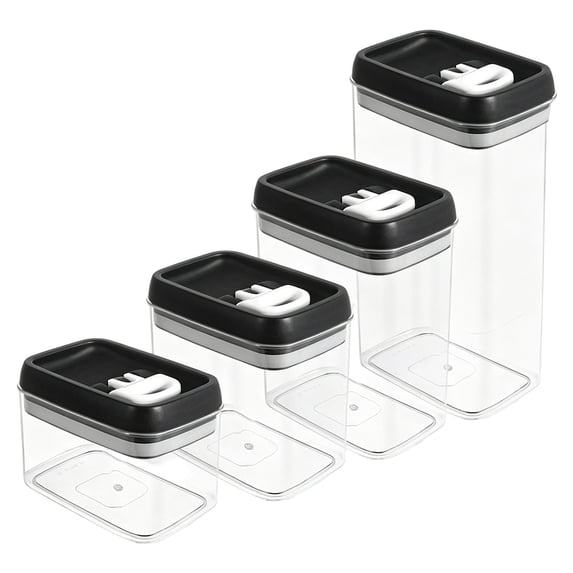4 Pcs Airtight Food Storage Containers with Lids,Transparent Plastic ...