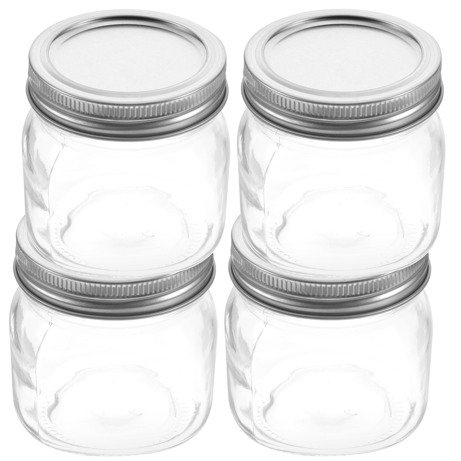 4 Pcs Airtight Mason Jar Fruit Salad Jelly Canning with Lid 250ml