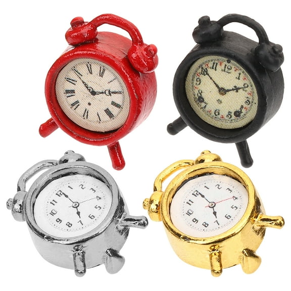 4 Pcs Alarm Clock for Kids Digital Wall Mini Model Miniature Toy