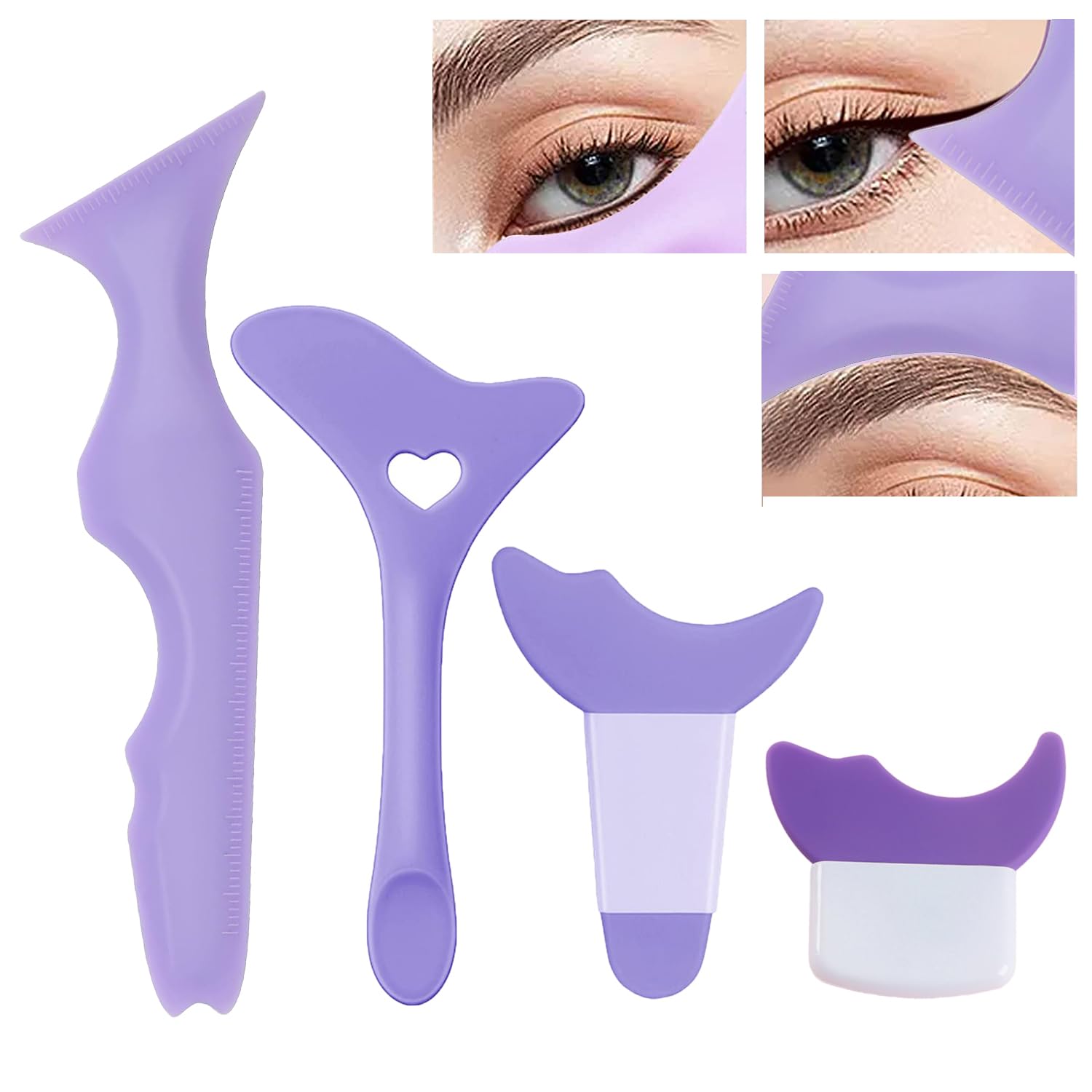 4 Pcs All In One Eyeliner Stencils Wing Tips + Eyeshadow and Eyeliner