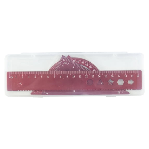 4 Pcs Alloy Geometry Set, Triangular Ruler Set with 20cm Straight Ruler Triangle Ruler Protractor, Precision Measuring Tool Kit, Metric Scale, Drafting Scale for Classroom Home Office Drafting Work