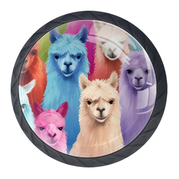 4 Pcs Alpaca Knobs for Kitchen Cabinet Cupboard Dresser Bookcase Drawer Pulls Handles Round Home Decor