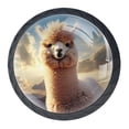 thumbnail image 1 of 4 Pcs Alpaca Knobs for Kitchen Cabinet Cupboard Dresser Bookcase Drawer Pulls Handles Round Home Decor, 1 of 8