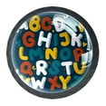 thumbnail image 1 of 4 Pcs Alphabet Cute Knobs for Kitchen Cabinet Cupboard Dresser Bookcase Drawer Pulls Handles Round Home Decor, 1 of 8