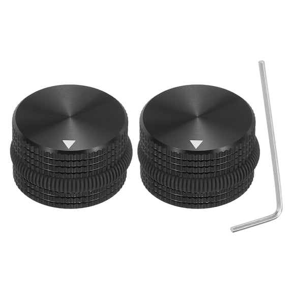 Uxcell 2Pcs Aluminium Potentiometer Knobs, Volume Audio Control Knobs Black 15.5mm x 25mm
