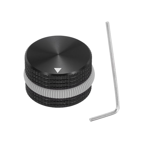 Uxcell Aluminium Potentiometer Knobs, Volume Audio Control Knobs Black, Gray 15.5mm x 25mm