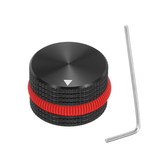 Uxcell Aluminium Potentiometer Knobs, Volume Audio Control Knobs Black, Bright Red 15.5mm x 25mm