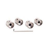 UKCOCO 4 Pcs Flat Control Knob Aluminum Alloy for Guitar Bass Gd139a Silver