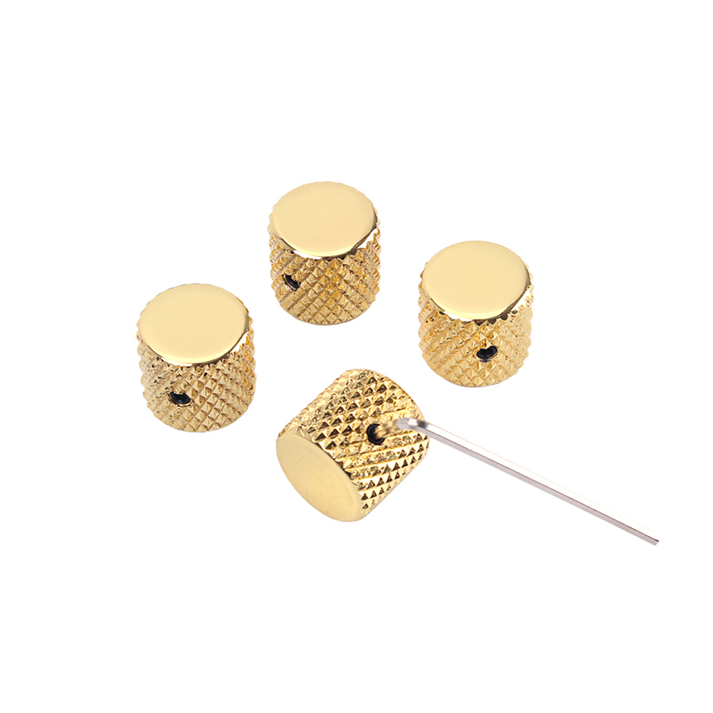 4 Pcs Aluminum Alloy Electric Bass Guitar Volume Tone Control Knobs Dome Knobs Guitar Parts