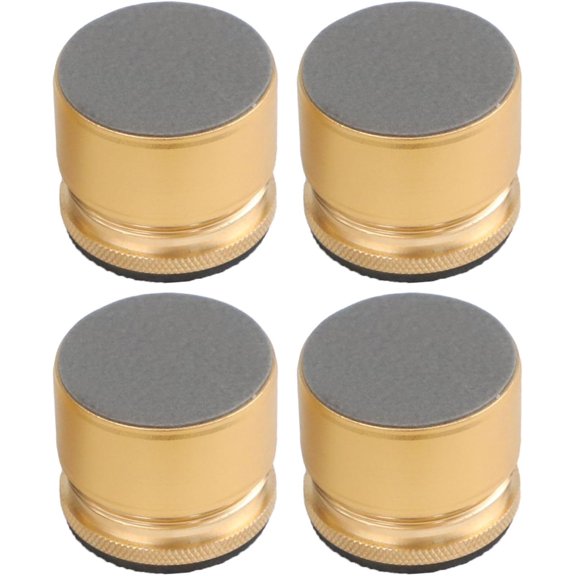 4 Pcs Aluminum Alloy Furniture Risers Set, Non-Slip Height Adjustable Bed Legs Lifts Support for Sofa Chair Table Cabinet Shockproof Metal Feet Pads 1.1-1.6 Inch (Gold)