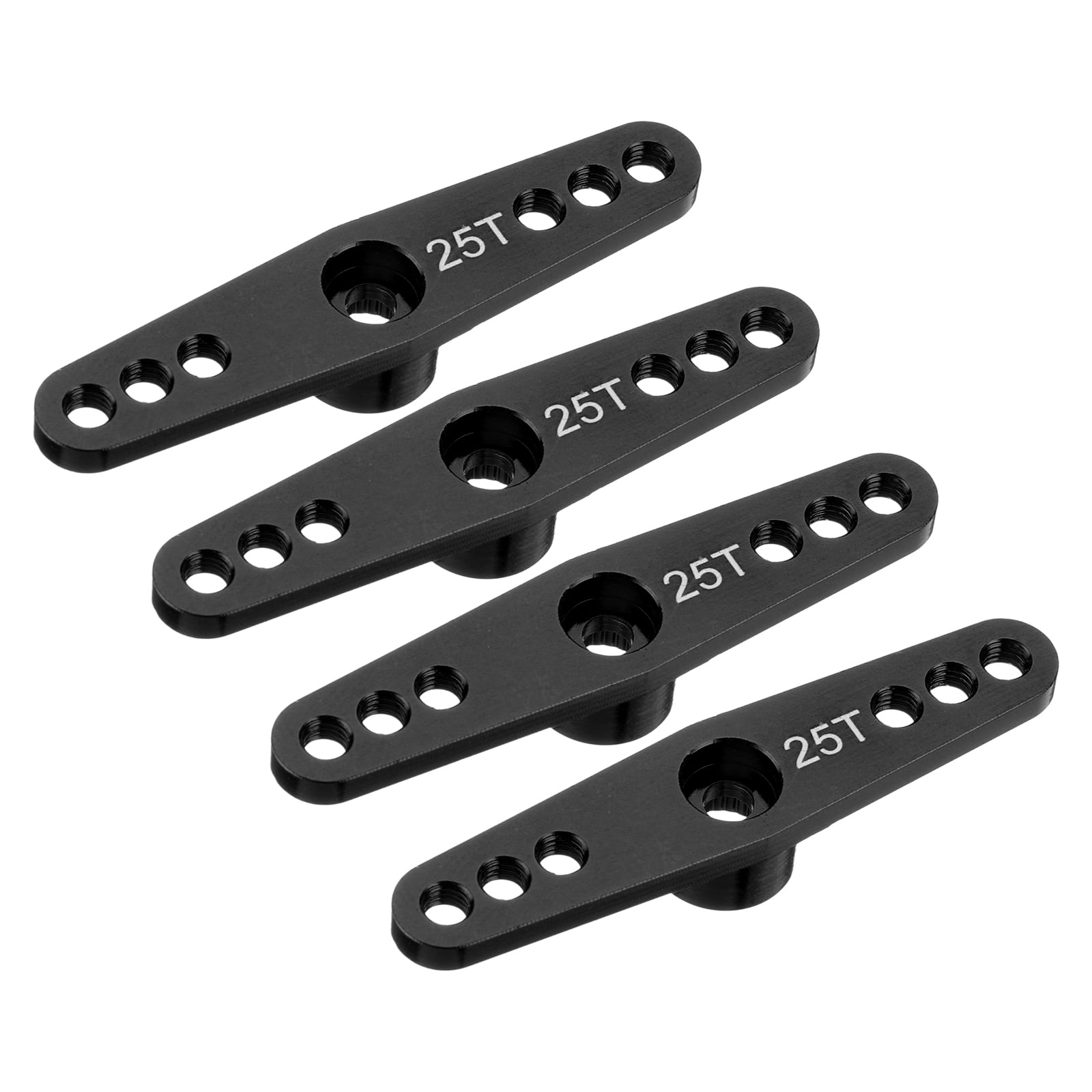 4 Cornes Servo En Aluminium 25T - Double Bras 47mm Noir - Pour Modélisme RC - Marque Uxcell