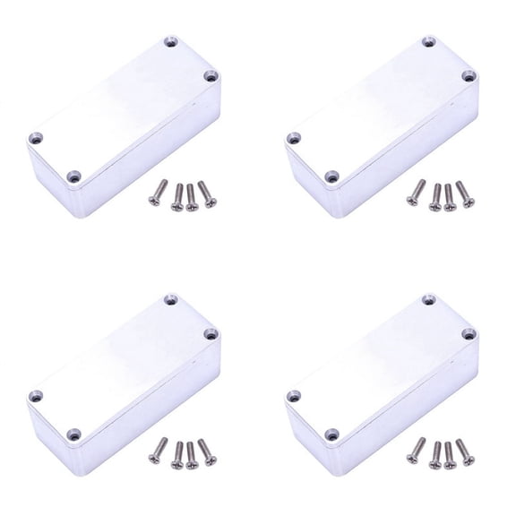 4 Pcs Aluminum Stomp Box Effects 1590A Style Pedal Enclosure for Guitar