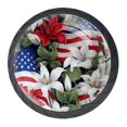 thumbnail image 1 of 4 Pcs American Flag and Plants Knobs for Kitchen Cabinet Cupboard Dresser Bookcase Drawer Pulls Handles Round Home Decor, 1 of 8