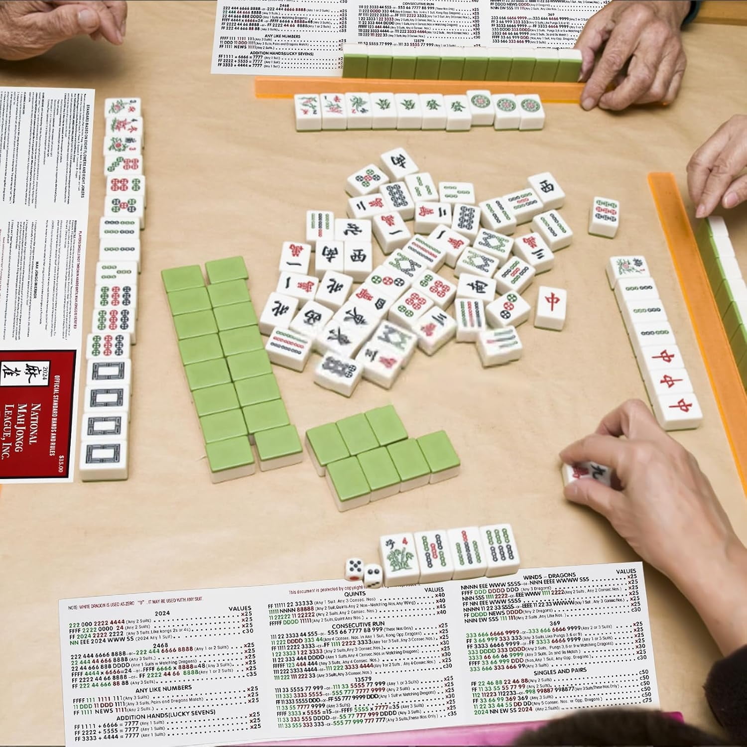 4 Pcs American Mahjong Cards 2024 National Mahjongg League 2024