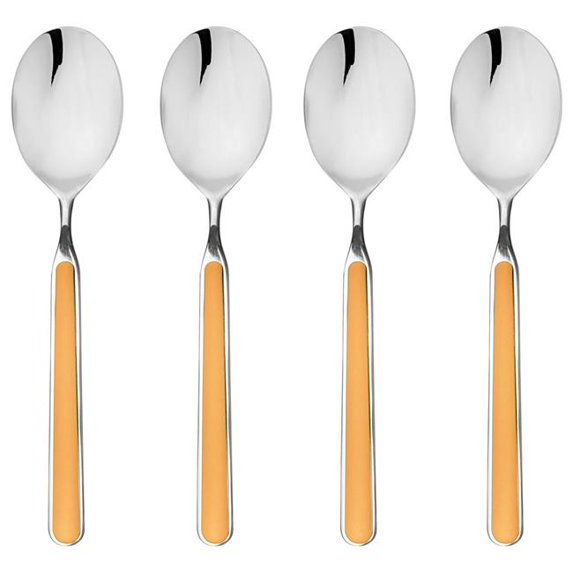 Mepra S.P.A. 10O644426 4 Piece 6 in. Dia. Fantasia American Coffee Spoon Set - Orange