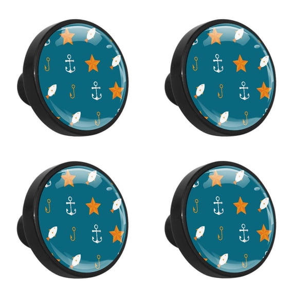 4 Pcs Anchor Knobs for Kitchen Cabinet Cupboard Dresser Bookcase Drawer Pulls Handles Round Home Decor