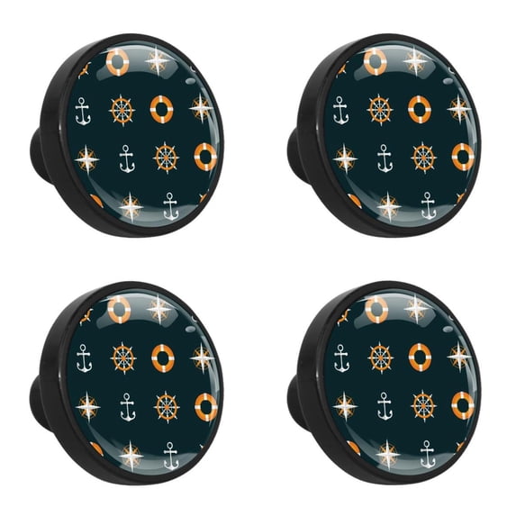 4 Pcs Anchor Knobs for Kitchen Cabinet Cupboard Dresser Bookcase Drawer Pulls Handles Round Home Decor