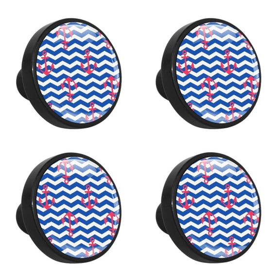 4 Pcs Anchor Knobs for Kitchen Cabinet Cupboard Dresser Bookcase Drawer Pulls Handles Round Home Decor