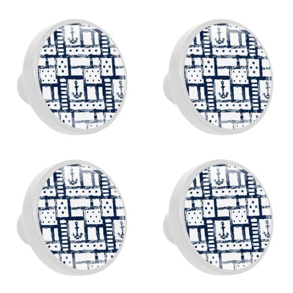 4 Pcs Anchor Knobs for Kitchen Cabinet Cupboard Dresser Bookcase Drawer Pulls Handles Round Home Decor