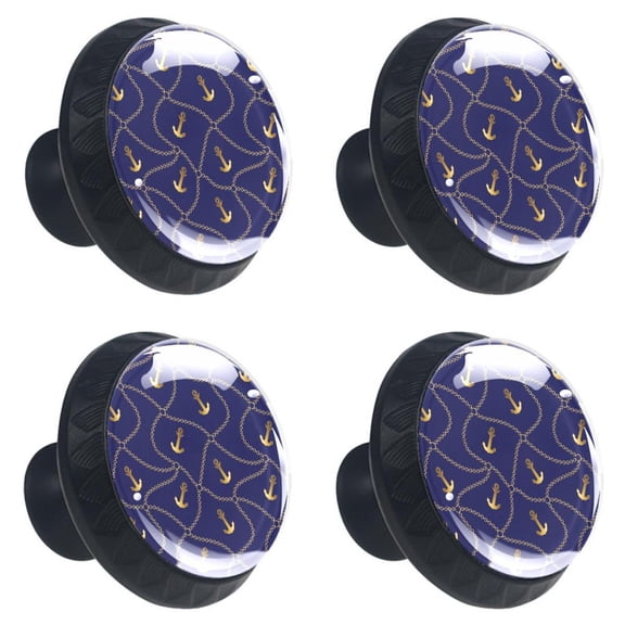 4 Pcs Anchor Knobs for Kitchen Cabinet Cupboard Dresser Bookcase Drawer Pulls Handles Round Home Decor