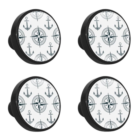 4 Pcs Anchor Knobs for Kitchen Cabinet Cupboard Dresser Bookcase Drawer Pulls Handles Round Home Decor