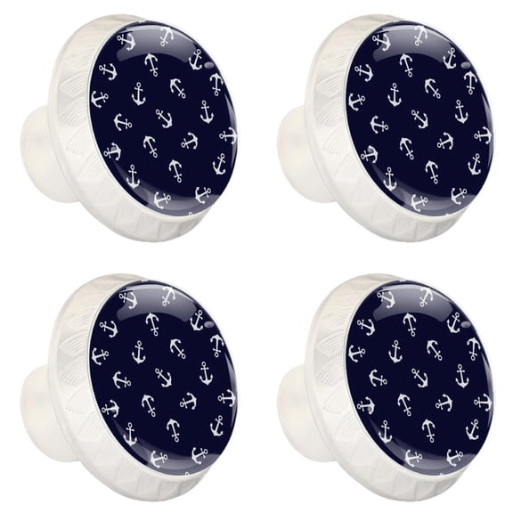 4 Pcs Anchor Knobs for Kitchen Cabinet Cupboard Dresser Bookcase Drawer Pulls Handles Round Home Decor