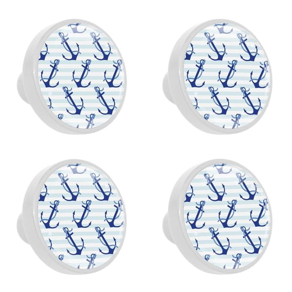 4 Pcs Anchor Knobs for Kitchen Cabinet Cupboard Dresser Bookcase Drawer Pulls Handles Round Home Decor