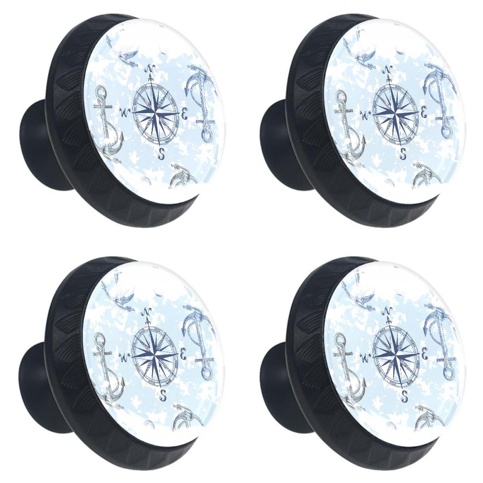 4 Pcs Anchor Knobs for Kitchen Cabinet Cupboard Dresser Bookcase Drawer Pulls Handles Round Home Decor