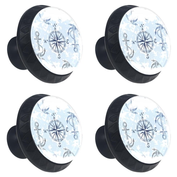 4 Pcs Anchor Knobs for Kitchen Cabinet Cupboard Dresser Bookcase Drawer Pulls Handles Round Home Decor