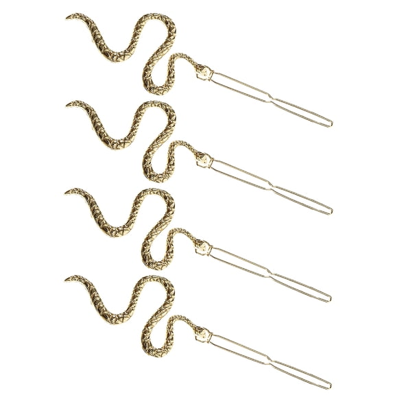 4pcs Snake Design Hair Clips Long Lasting Alloy for Women Halloween Style