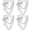 thumbnail image 1 of 4 Pcs Angel Wings Brooch Pins Heart Hanging Chain Brooch Tassel Brooch Alloy Heart Chain Brooches Safety Chain Heart Brooches for Women Sweater Jacket Clothing Decoration, 1 of 6