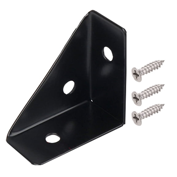 4 Pcs Angle Corner Bracket, Cold Rolled Steel Braces Joining Support with Screws for Desk Bed Edge 1.5 x 1.5"