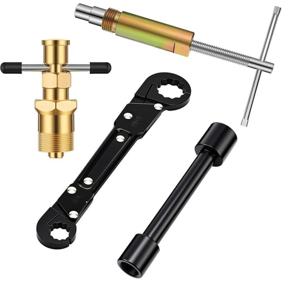 4 Pcs Angle Stop Wrench Kit Plumbing Tool, Ring Removal With Diameter Of 1/2", 3/4",Compression Sleeve Puller