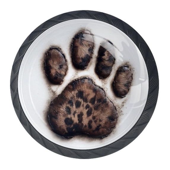 4 Pcs Animal Paw Prints Knobs for Kitchen Cabinet Cupboard Dresser Bookcase Drawer Pulls Handles Round Home Decor