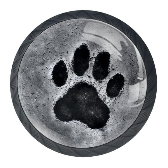 4 Pcs Animal Paw Prints Knobs for Kitchen Cabinet Cupboard Dresser Bookcase Drawer Pulls Handles Round Home Decor