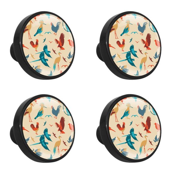 4 Pcs Animals Birds Knobs for Kitchen Cabinet Cupboard Dresser Bookcase Drawer Pulls Handles Round Home Decor