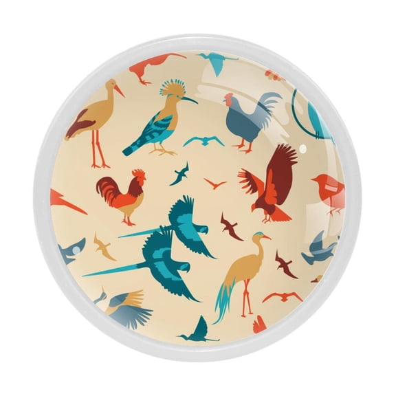 4 Pcs Animals Birds Knobs for Kitchen Cabinet Cupboard Dresser Bookcase Drawer Pulls Handles Round Home Decor