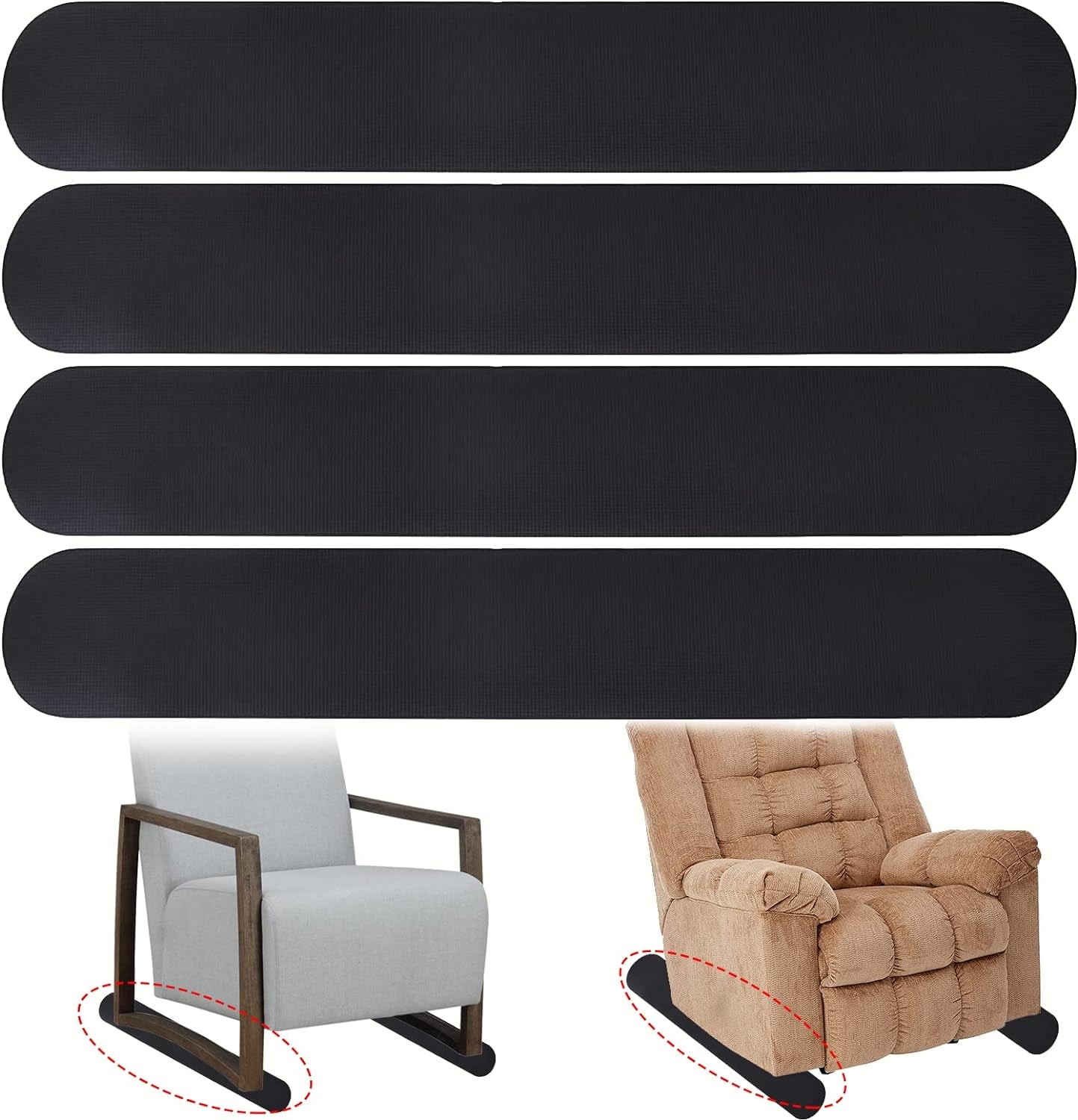 4 Pcs AntiSlip Furniture Pads for Recliner, Recliner Non Slip Grippers