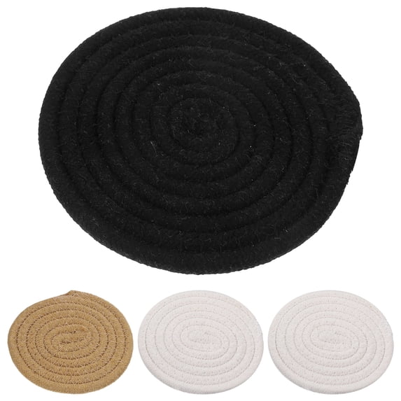 4 Pcs Anti-high Temperature Round Pad Dining Table Placemats Dinner Supplies Woven Decor