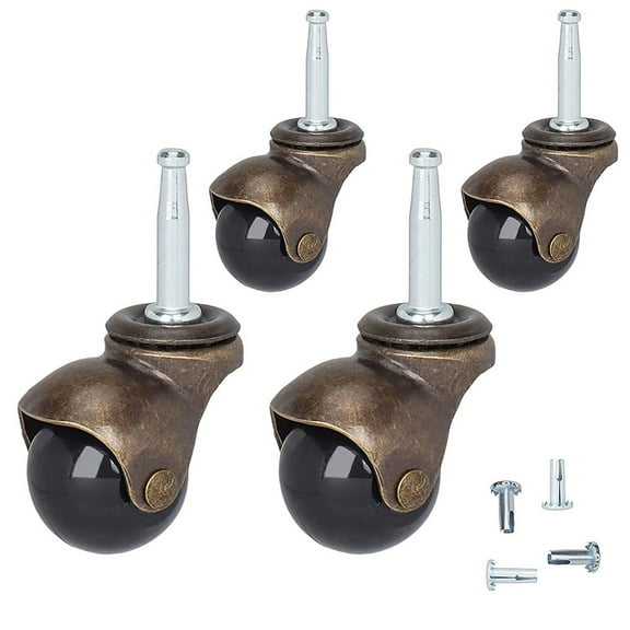4 Pcs Antique Gold Furniture Caster Ball with Rod Wheel Set of Office Casters Heavy Duty Wheels Vinylrus Chair