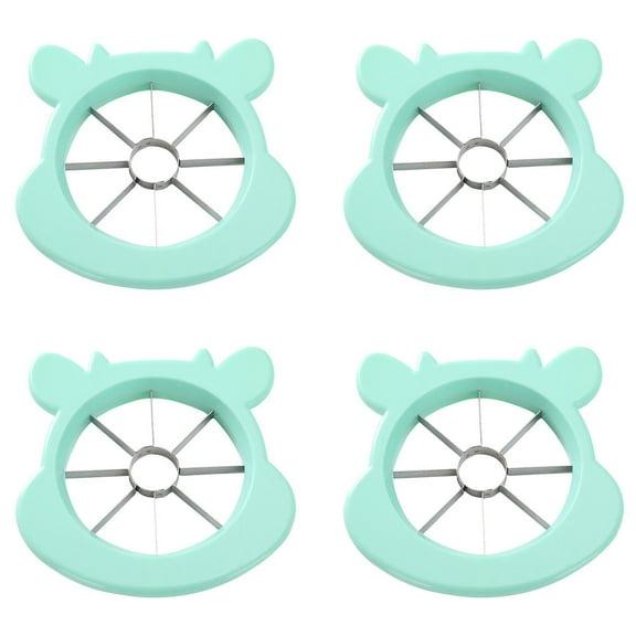 4 Pcs Apple Slicer Corer Cutter Non Slip Soft Handles, Stainless Steel Blades, Easy Fruit Vegetable Cutter for Apples, Pears, and More, Dishwasher Safe Kitchen Tool & Gadget 8 Blades, Green
