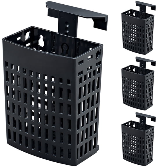 4 Pcs Aquarium Plant Holder with Adjustable Height Hooks and Suction Cups, Fish Tank Accessories for Aquaponic Plant Cultivation, Hollow Grid Basket for Turtle Pond Aquascape Decorations