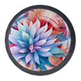 thumbnail image 1 of 4 Pcs Art Flowers Knobs for Kitchen Cabinet Cupboard Dresser Bookcase Drawer Pulls Handles Round Home Decor, 1 of 8