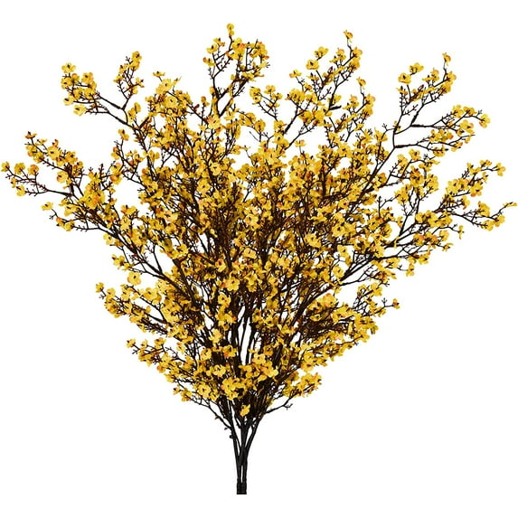 4 Pcs Artificial Baby Breath Flowers Bulk Long Stem Baby Breath Fake Gypsophila Bouquets Flowers for Wedding Bridal Party, Orange