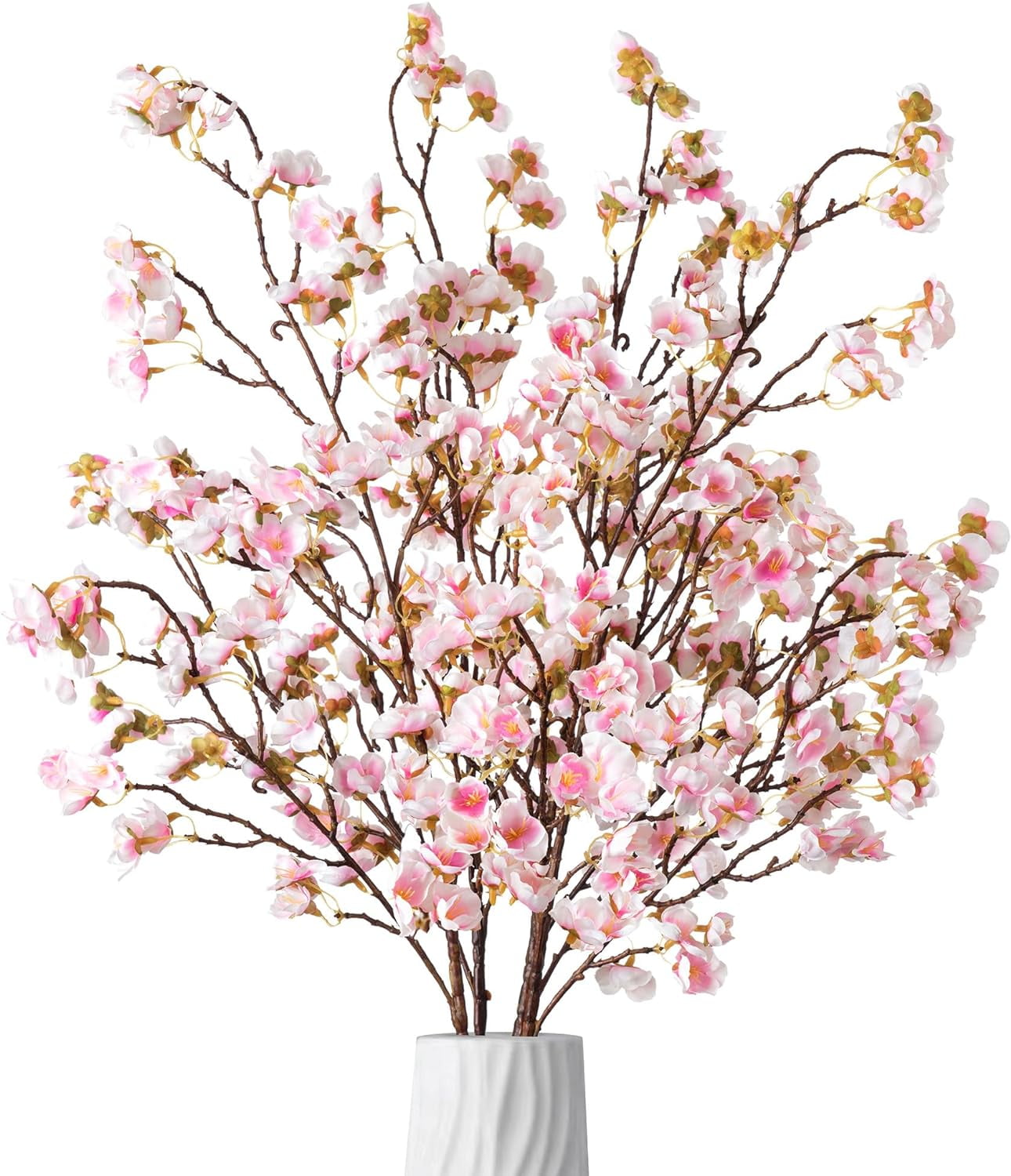 4 Pcs Artificial Cherry Blossom Flower Branches, Bulk Silk Faux Flowers ...