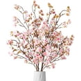 thumbnail image 1 of 4 Pcs Artificial Cherry Blossom Flowers Bulk Silk Faux Flowers Real Touch Bouquet for Christmas Halloween Home Wedding Decoration(White), 1 of 5