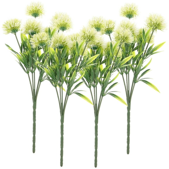 4 Pcs Artificial Dandelion Flowers Dandelions Decorations Faux Garland White